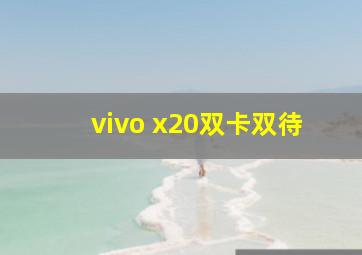 vivo x20双卡双待